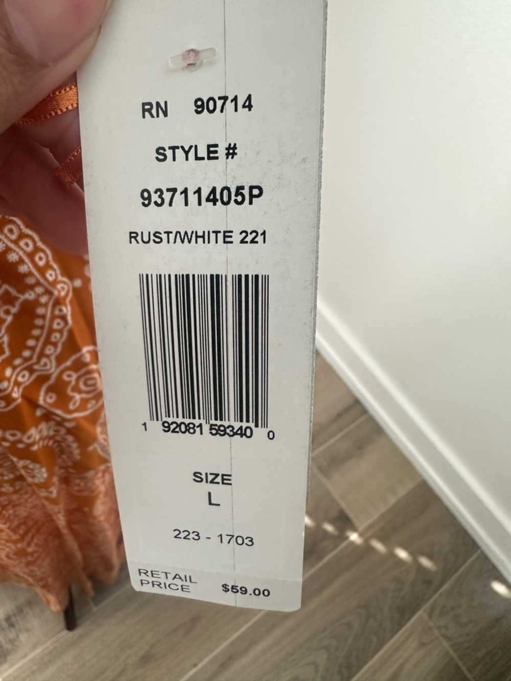 MSK Rayon Orange and White Printed Maxi Dress - Picture 6 of 9